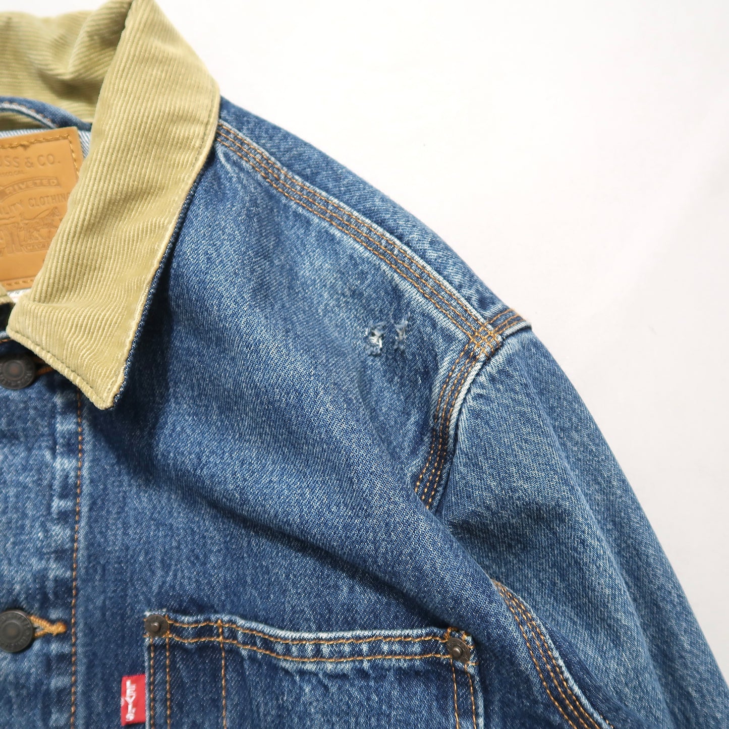 Levis denim jacket (damage attached)