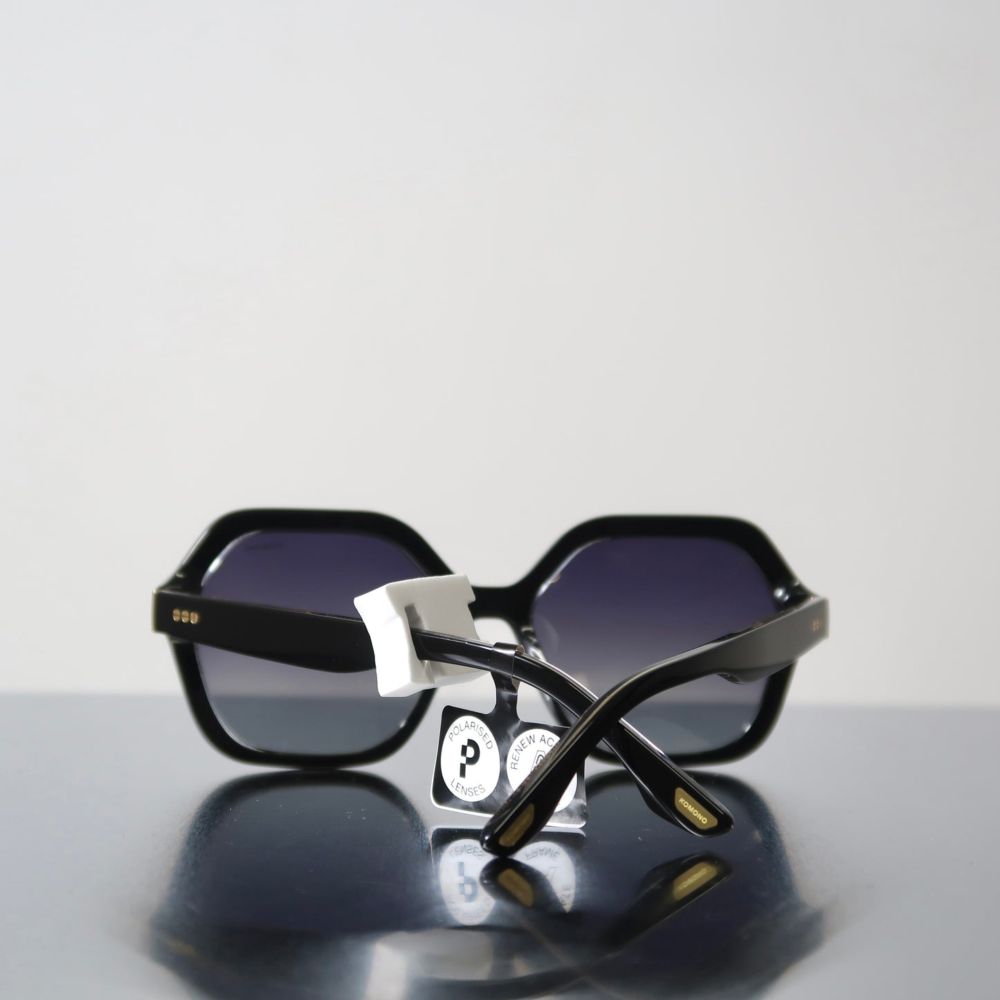 Komono Igi Black clear white gold sunglasses