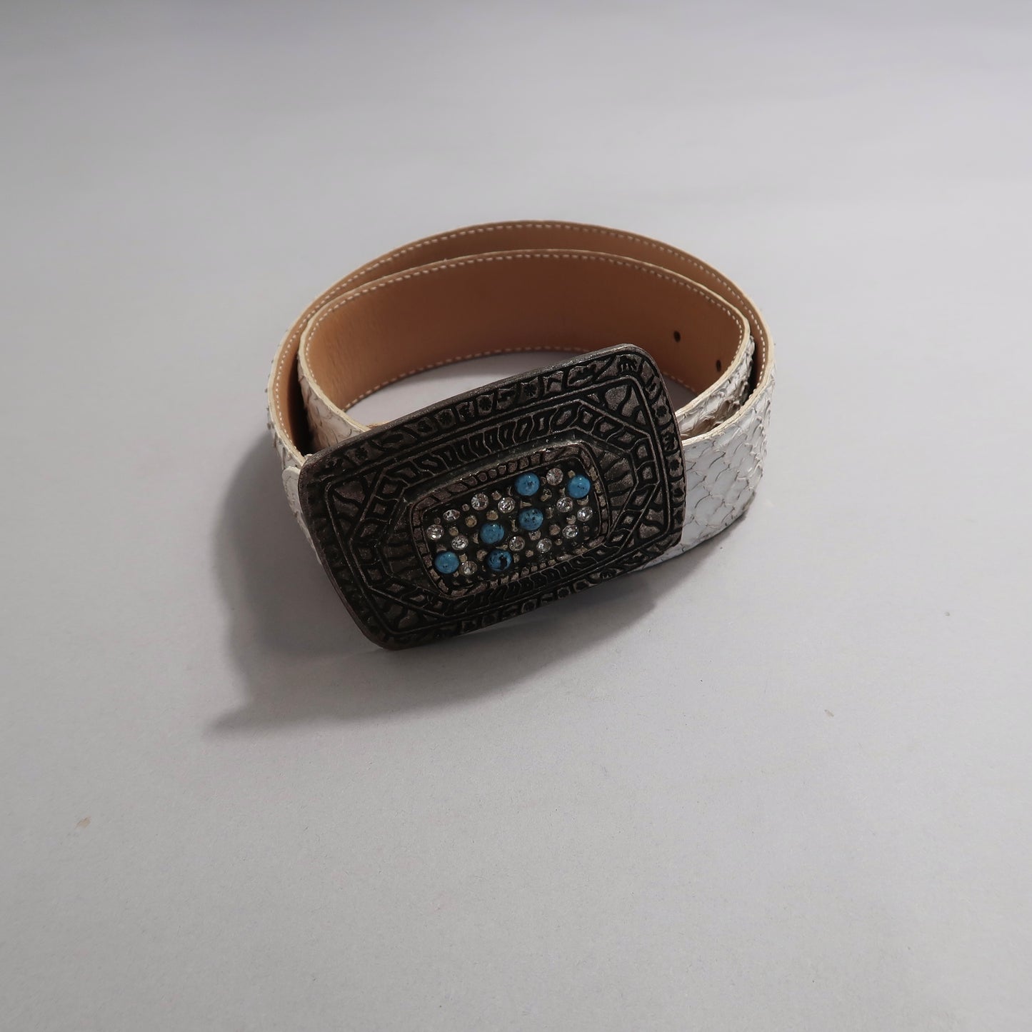 Real Python leather belt