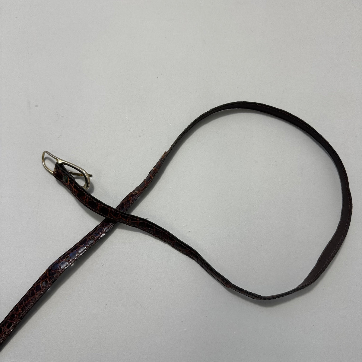 Crocodile leather belt