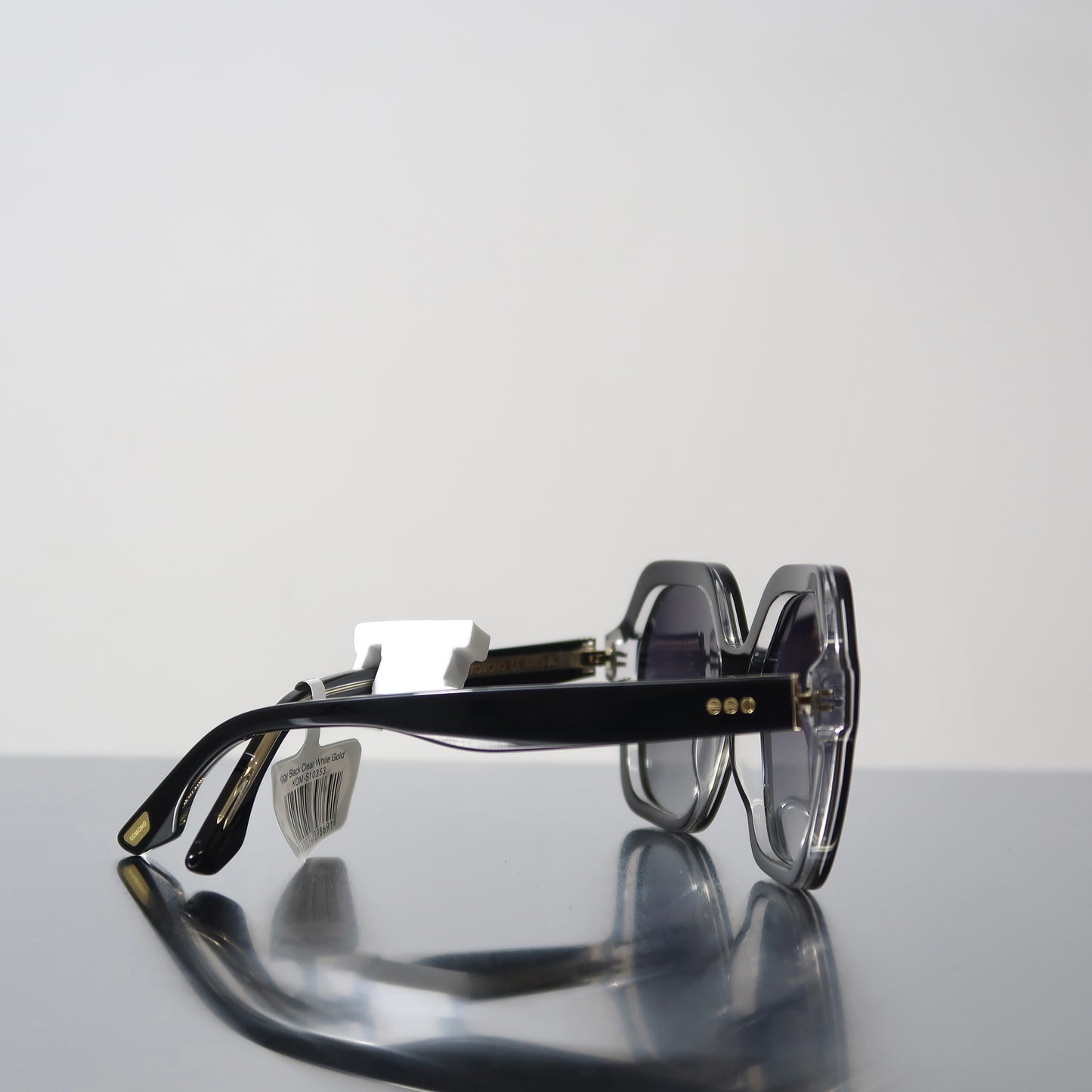 Komono Igi Black clear white gold sunglasses