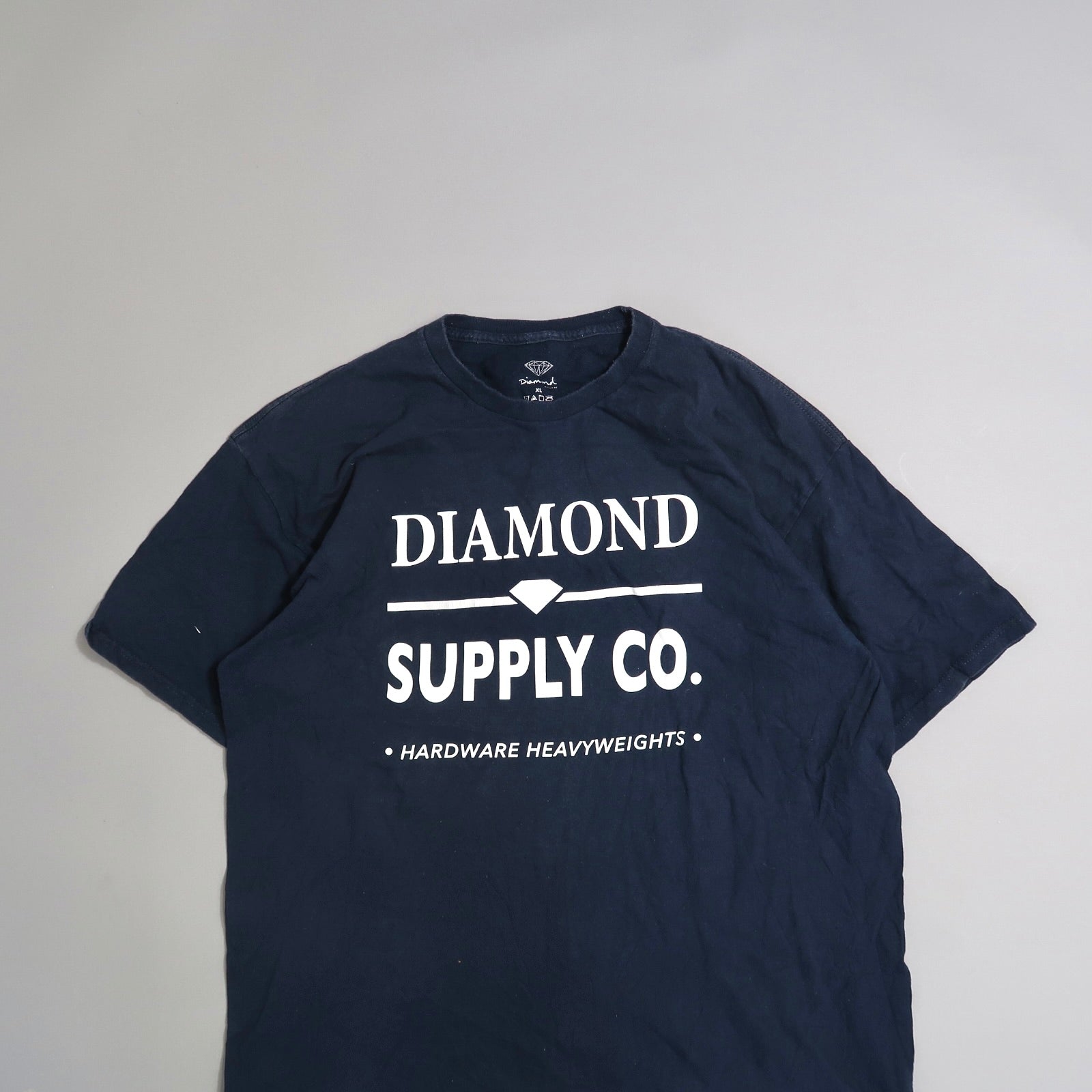 Navy t-shirt with nullDiamond Supply Co. Hardware Heavyweightsnull text.