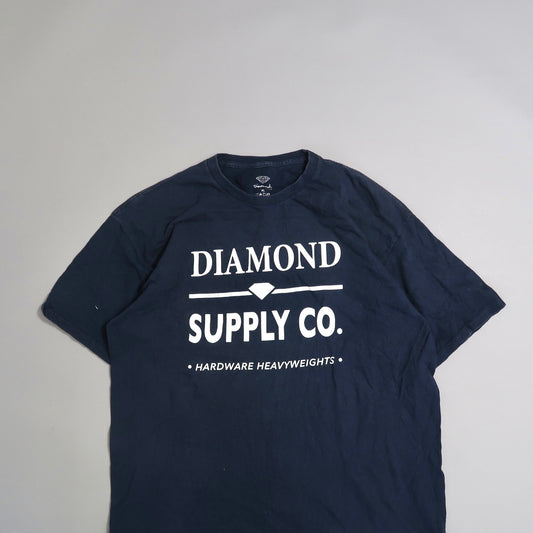 Navy t-shirt with nullDiamond Supply Co. Hardware Heavyweightsnull text.
