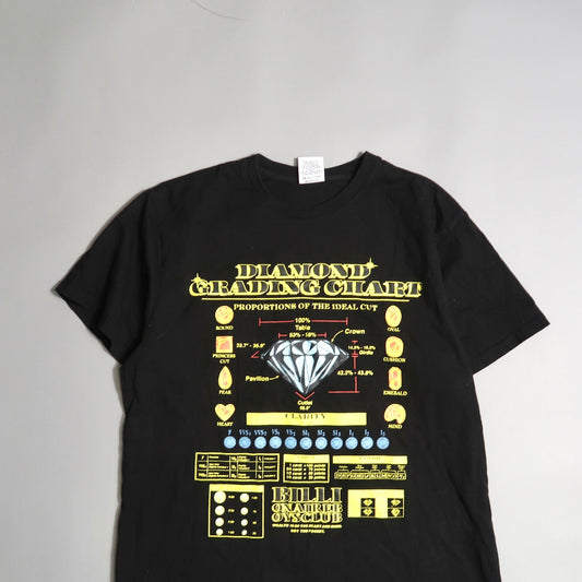 Black T-shirt with yellow nullDiamond Grading Chartnull design.