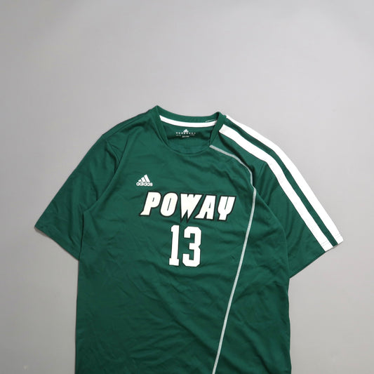 Green athletic jersey with nullPowaynull and number 13 printed on it.
