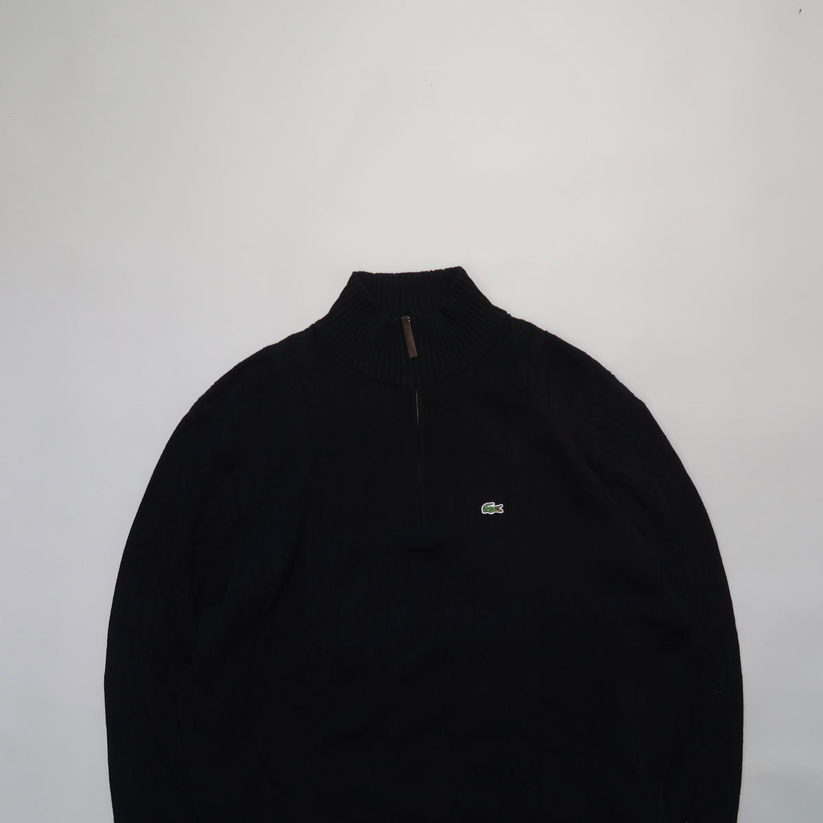 Lacoste cable knit 1/4 zip sweater