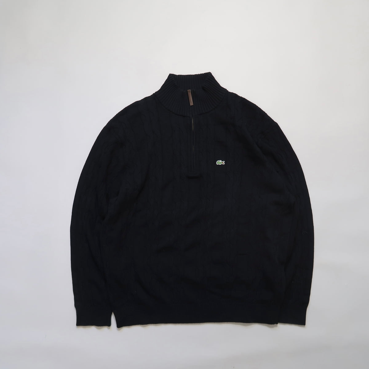 Lacoste cable knit 1/4 zip sweater