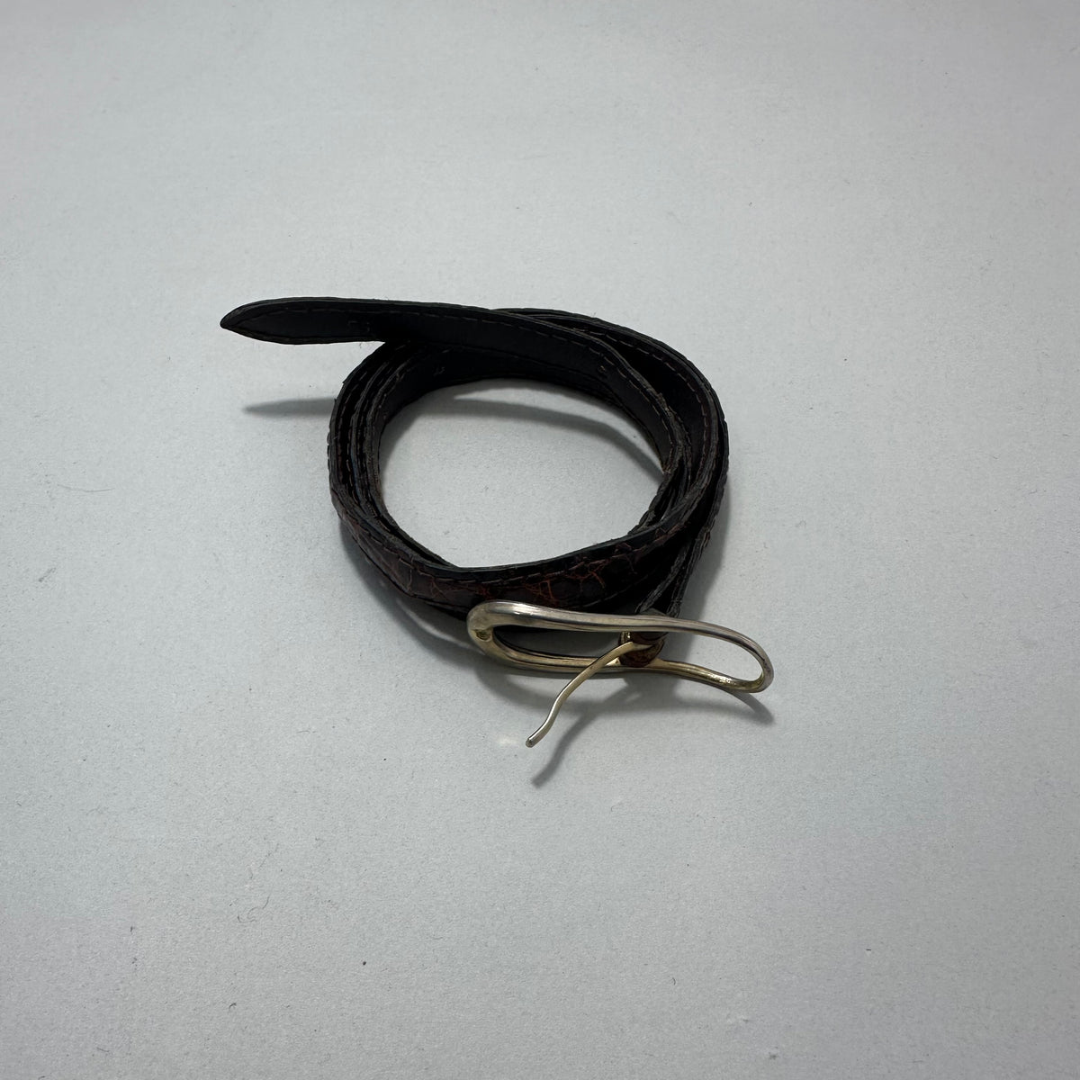Crocodile leather belt