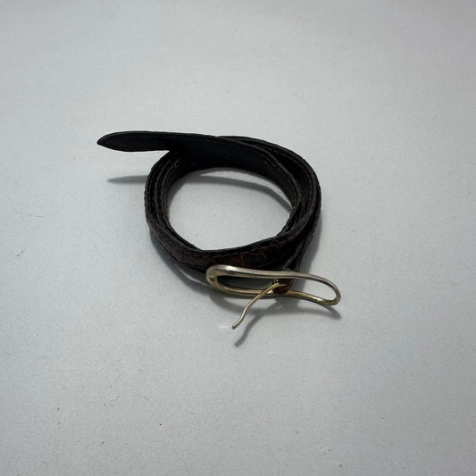 Crocodile leather belt